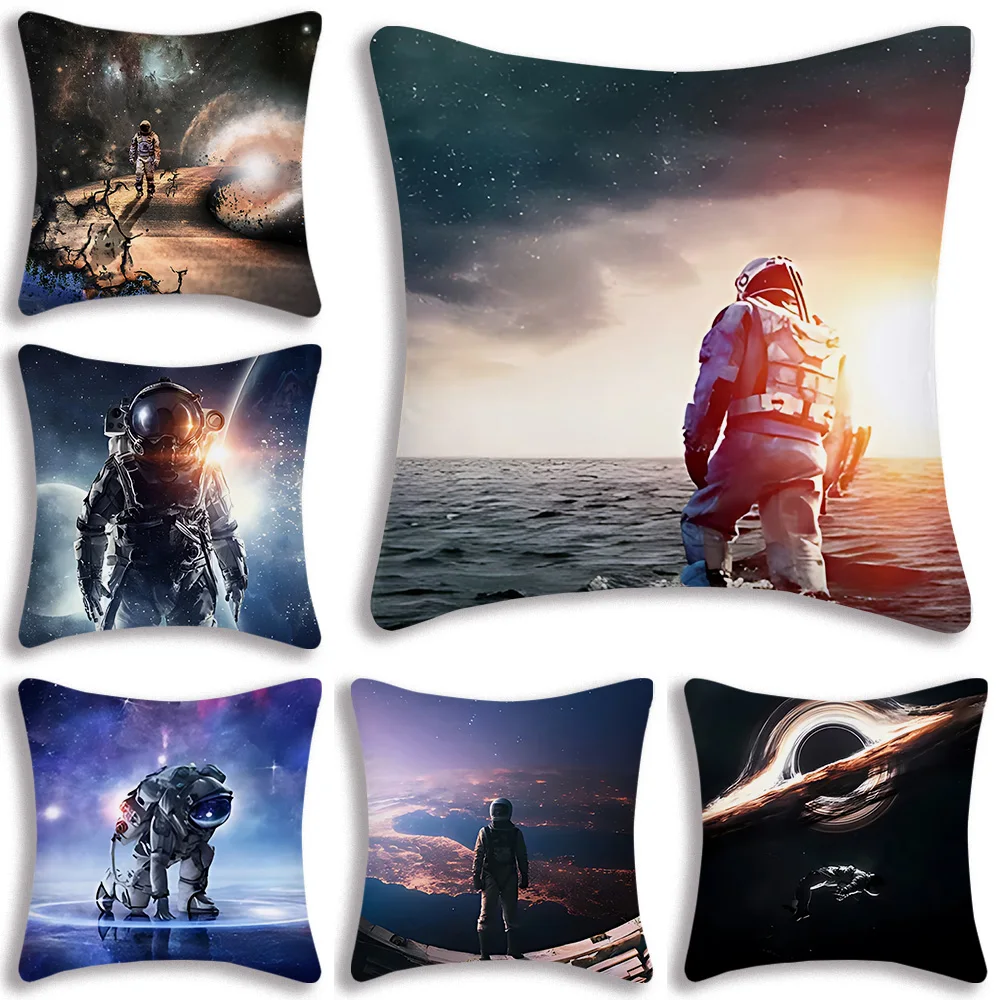 

Interstellar Classic Sci-Fi Movie Pillow Covers Cartoon Sofa Decorative Home Double-sided Printing Short Plush Cushion Cover