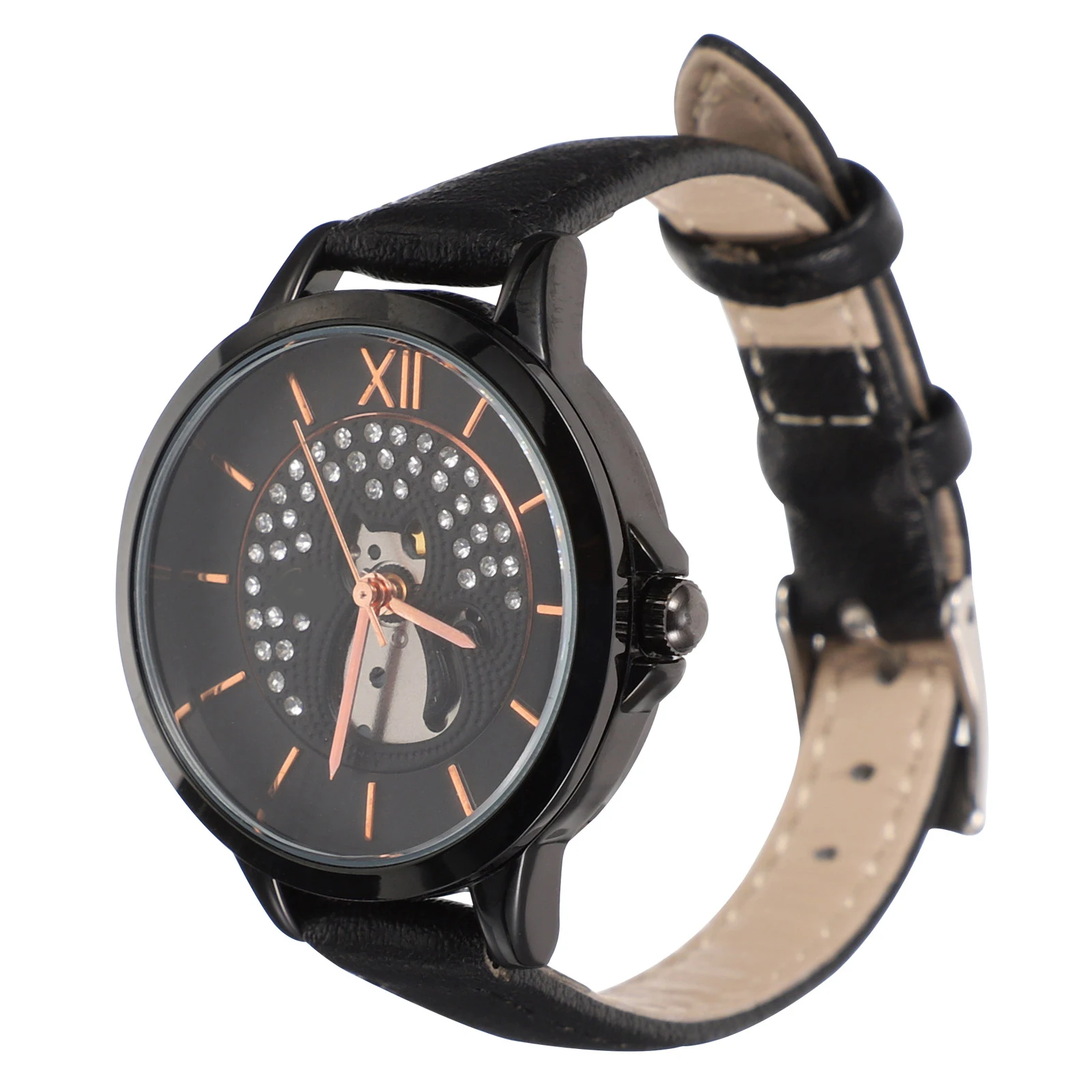 Часы с рисунком котенка, женские наручные часы из закаленного стекла, женские кварцевые часы для девочек, женские часы для свиданий