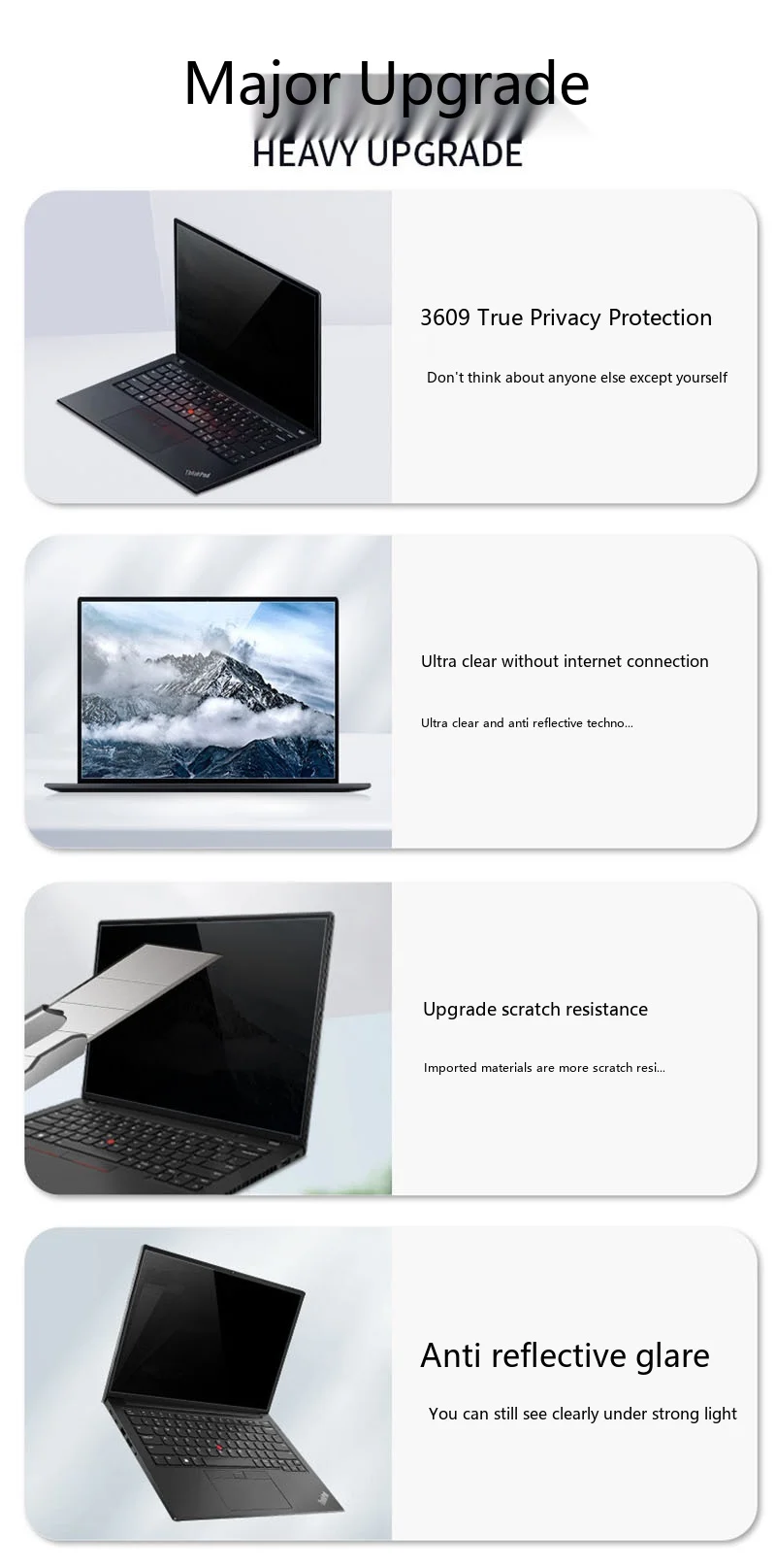 360 ° Vollständiger Sichtschutzfilter 11,6-34 Zoll Anti-Spionage Blaulichtfilter für Laptop – Detail 7