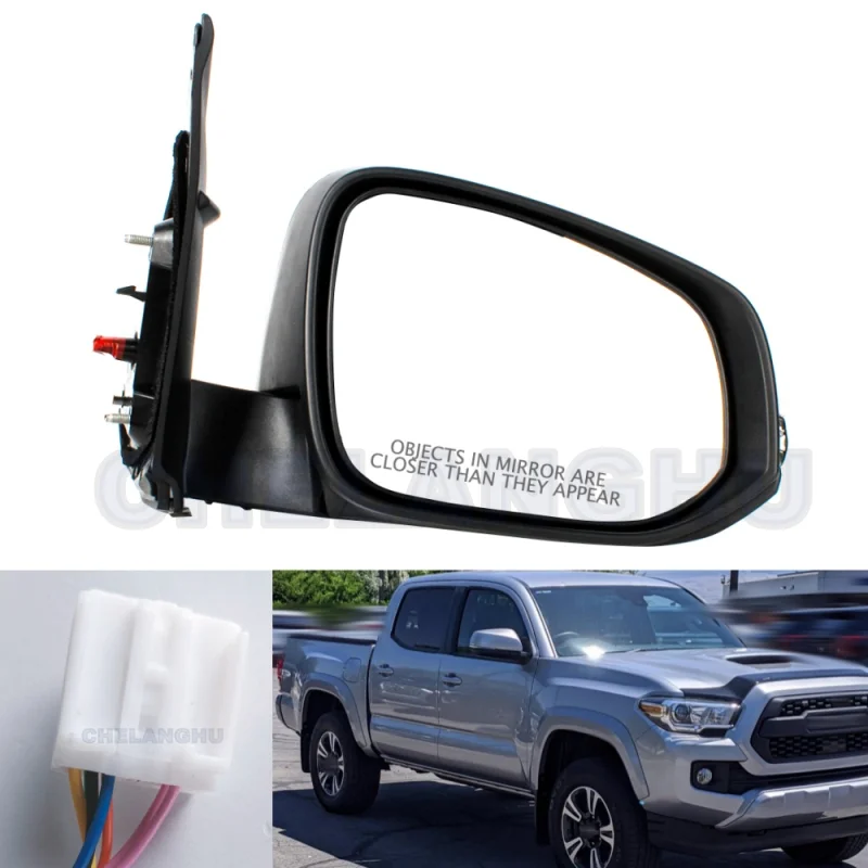 

Mirror Assembly For Toyota Tacoma 2016 2017 2018 2019 2020 2021 US Right 7 Pins White Heated Power Adjust Power Fold Turn Lamp