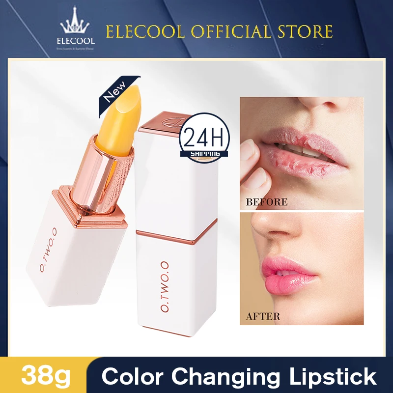 O.TWO.O  Lip Balm Color Change Lipstick Natural Peach Lip Gloss Moisturizing Reducing Lip Lines Jelly Plump Lip Care Cosmetics