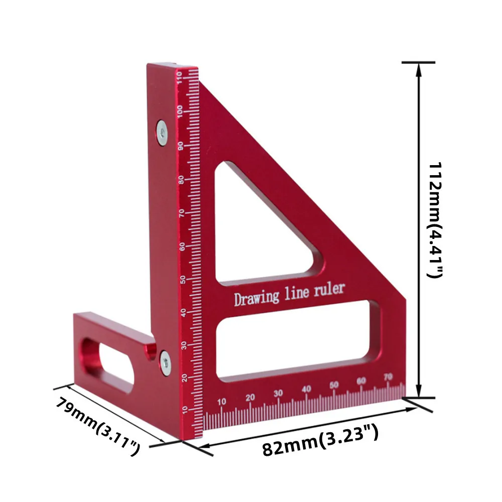 Woodworking Square Protractor Aluminum Alloy Miter Triangle Ruler High Precision Layout Measuring Tool for Engineer Carpenter