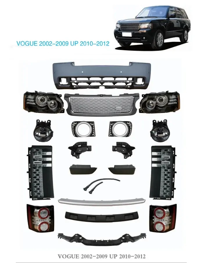 Car Accessories Body Parts Car Body Kit For Land Rover Range Rover Vogue L322 2002-2009 Upgrade to 2010-2012