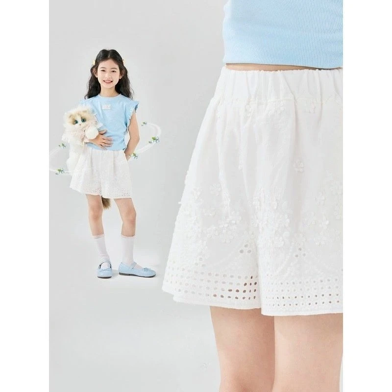 Girls' shorts summer outerwear pants 2026 fashionable light and thin middle-aged children