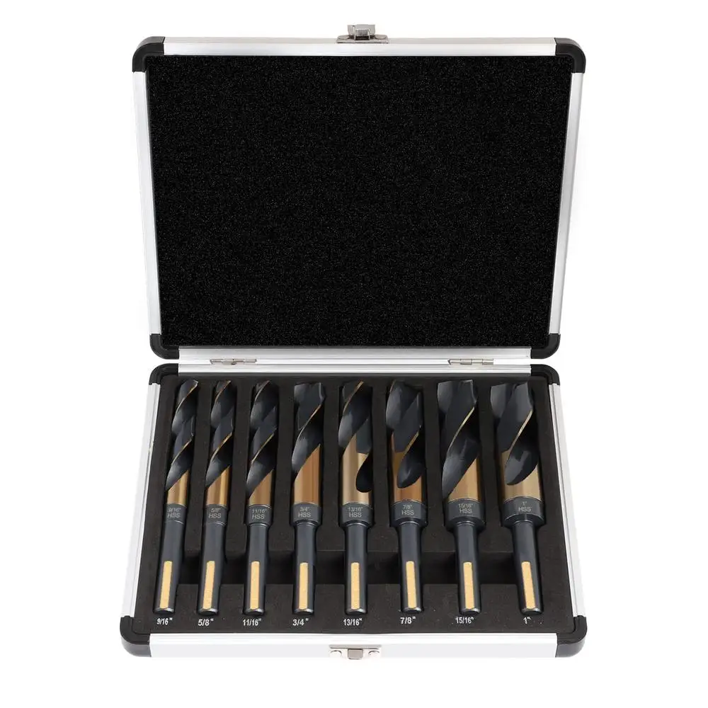 8pcs HSS M2 Large Drill Bit Set 1/2