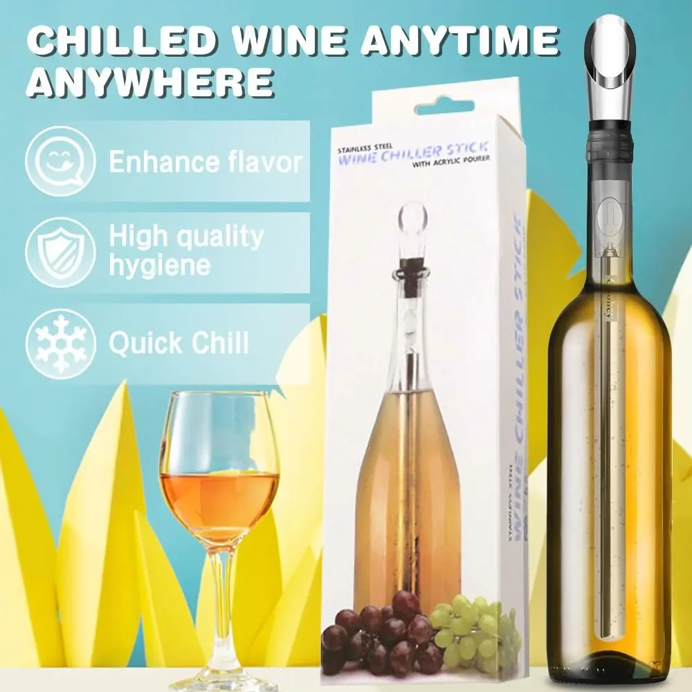 

Stainless Steel Wine Cooling Stick Keeps It Chilled Wine in 15 Minutes Wine Chiller Stick Rapid Cooler