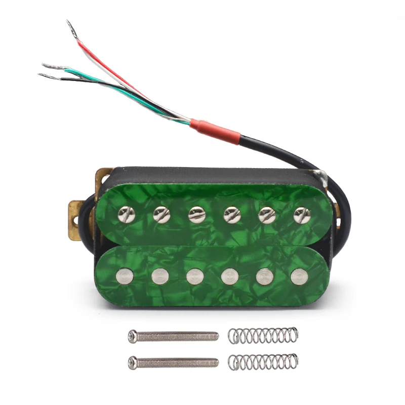 لؤلؤة خضراء الغيتار الكهربائي هامبوكر قابل للتعديل المسمار المزدوج لفائف ل 6 سلسلة الغيتار الكهربائي لفائف تقسيم لاقط N7.5K/B15K #4