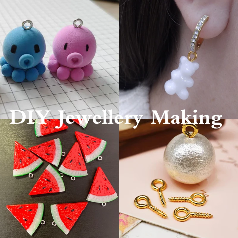 50pcs Stainless Steel Tiny Mini Eye Pins Eyepins Hooks Eyelets Screw Threaded Hook Jewelry Findings For Making DIY Accessories
