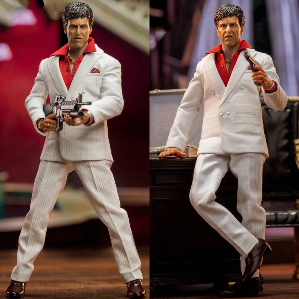 Shark Toys 002 1/12 Scarface Tony Montana Al Pacino Hot Blooded Fighting Youth Full Set 12Inch Action Figure Body Collection