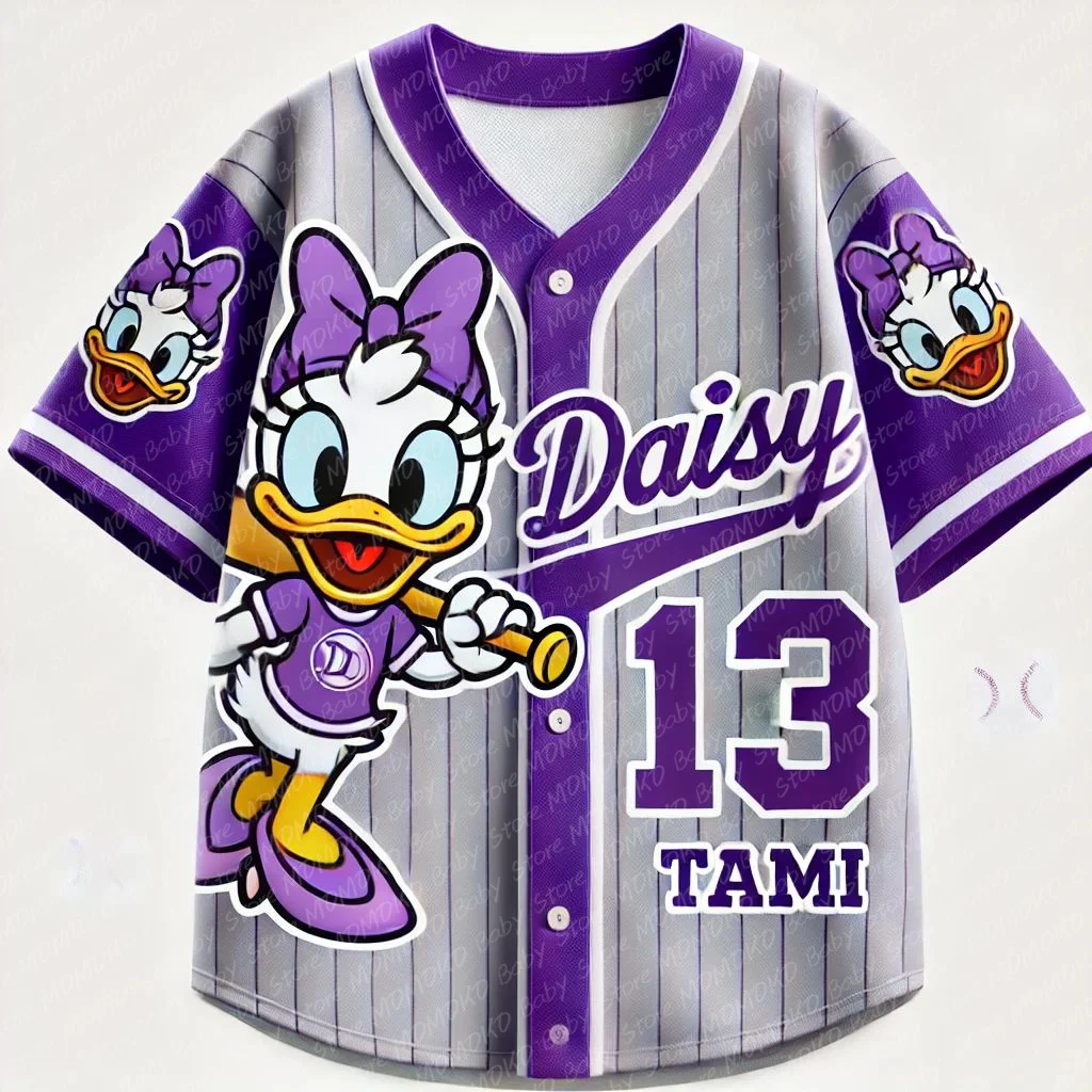 New Disney Days Baseball Lovely Personalized Cartoon Print Baseball Jerseys Outdoor Sports Clothing Casual Men Women Kids Tops