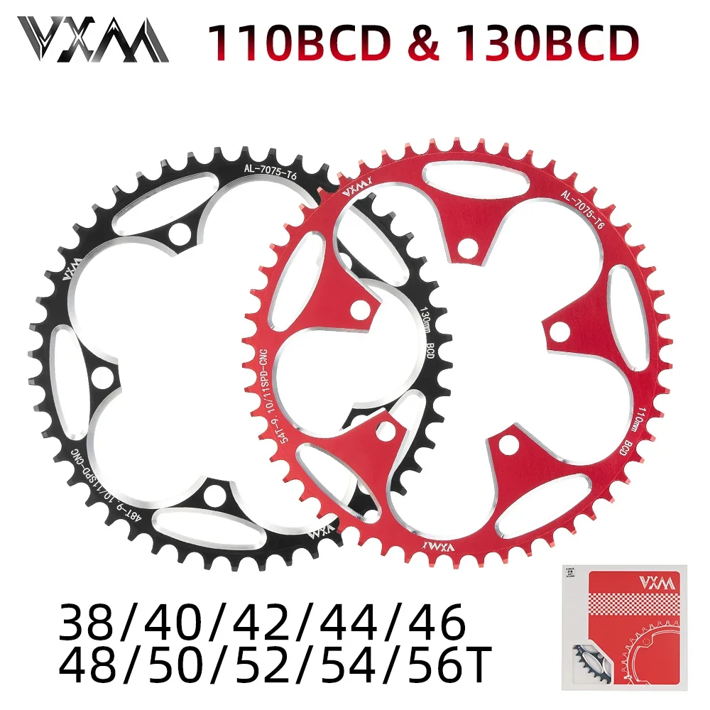 

Road Bike Chain Wheel 130BCD 110 BCD with Aluminum Alloy Narrow Wide Chainring Teeth 38-56T Single Dental Disc For Shimano