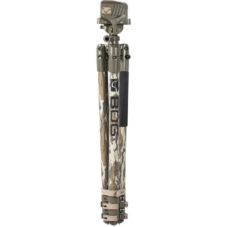 DeathGrip Mossy Oak Bottomland Camo Tripod with Durable Aluminum Frame, Lightweight, Stable Design, Bubble Level, Adjustable