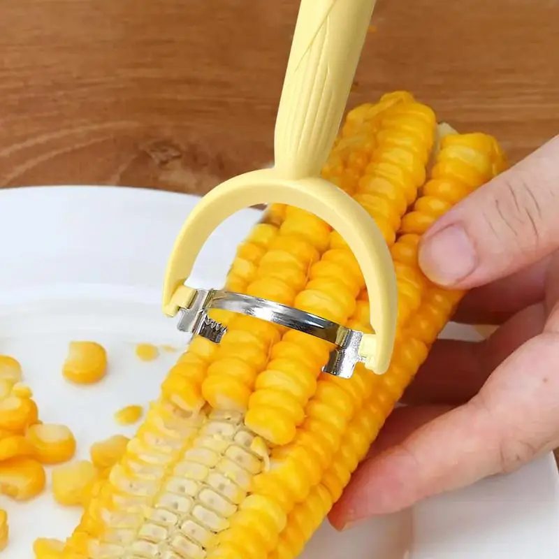 Corn Peeler Stainless Steel Corn Kernel Remover and Cob Stripper Multifunctional Kitchen Grips Corn Thresher from the Cob