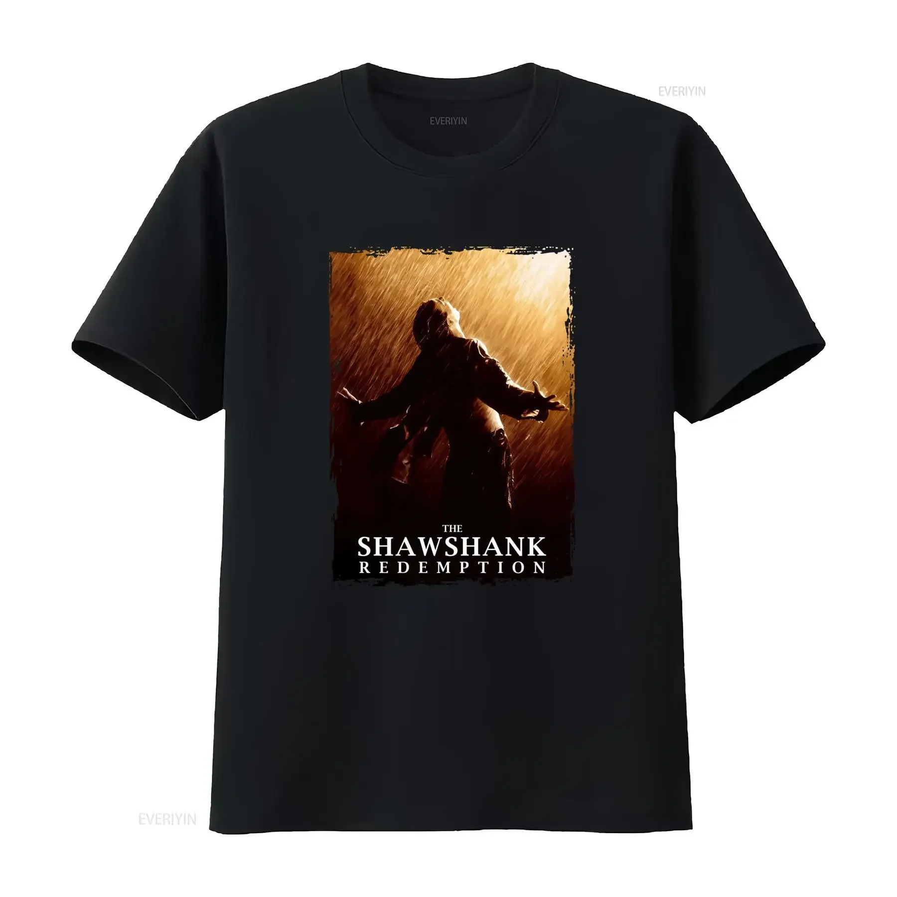 T-shirt avec affiche du film The Shawshank Redemption 1994, v5, noir, blanc, beige, toutes tailles, vintage, lavé, élégant, légèrement masculin