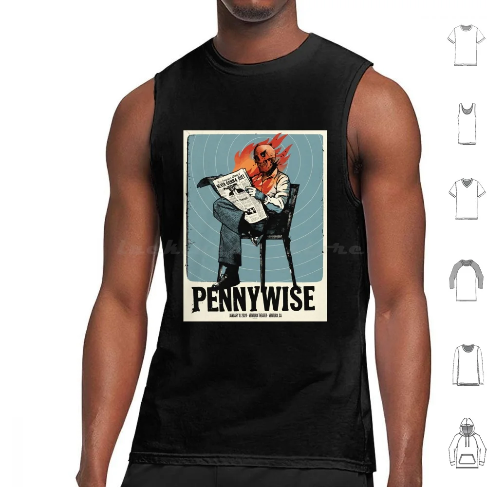 

Ретро Винтаж Pennywise потрясающий для музыки веера майки без рукавов Ретро Винтаж Pennywise потрясающий для любителей музыки