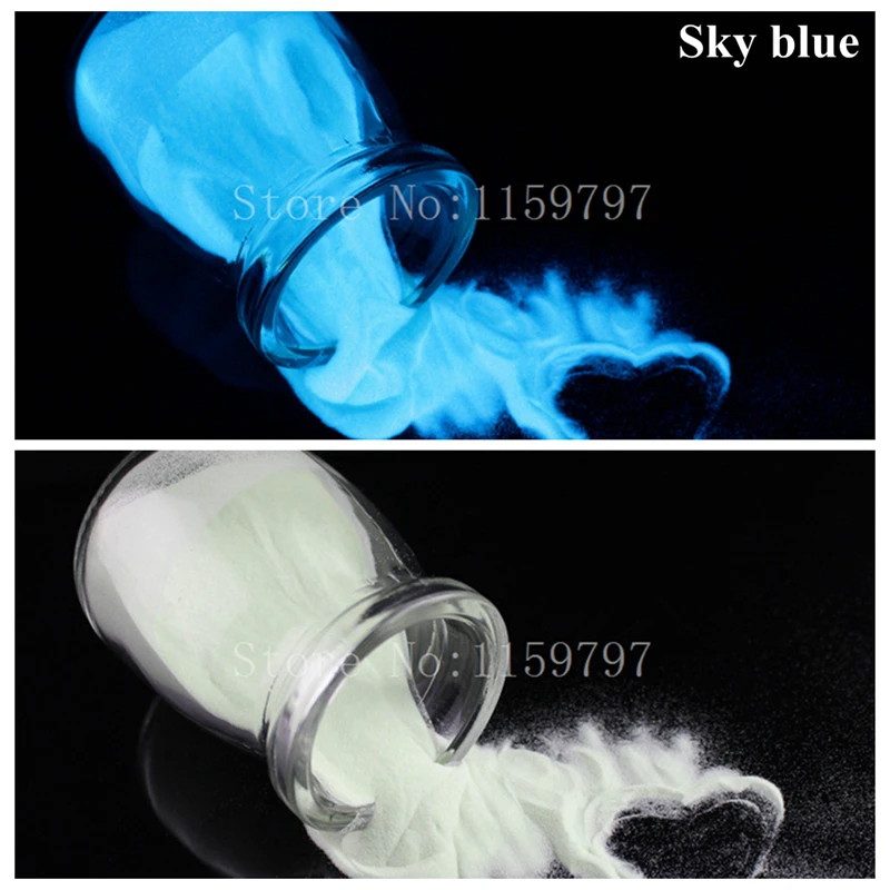 Ultrafine Bright Fluorescent Phosphor Blue Green Powder Glow in the Dark Powder Luminous Pigment Photoluminescent Dust Coating