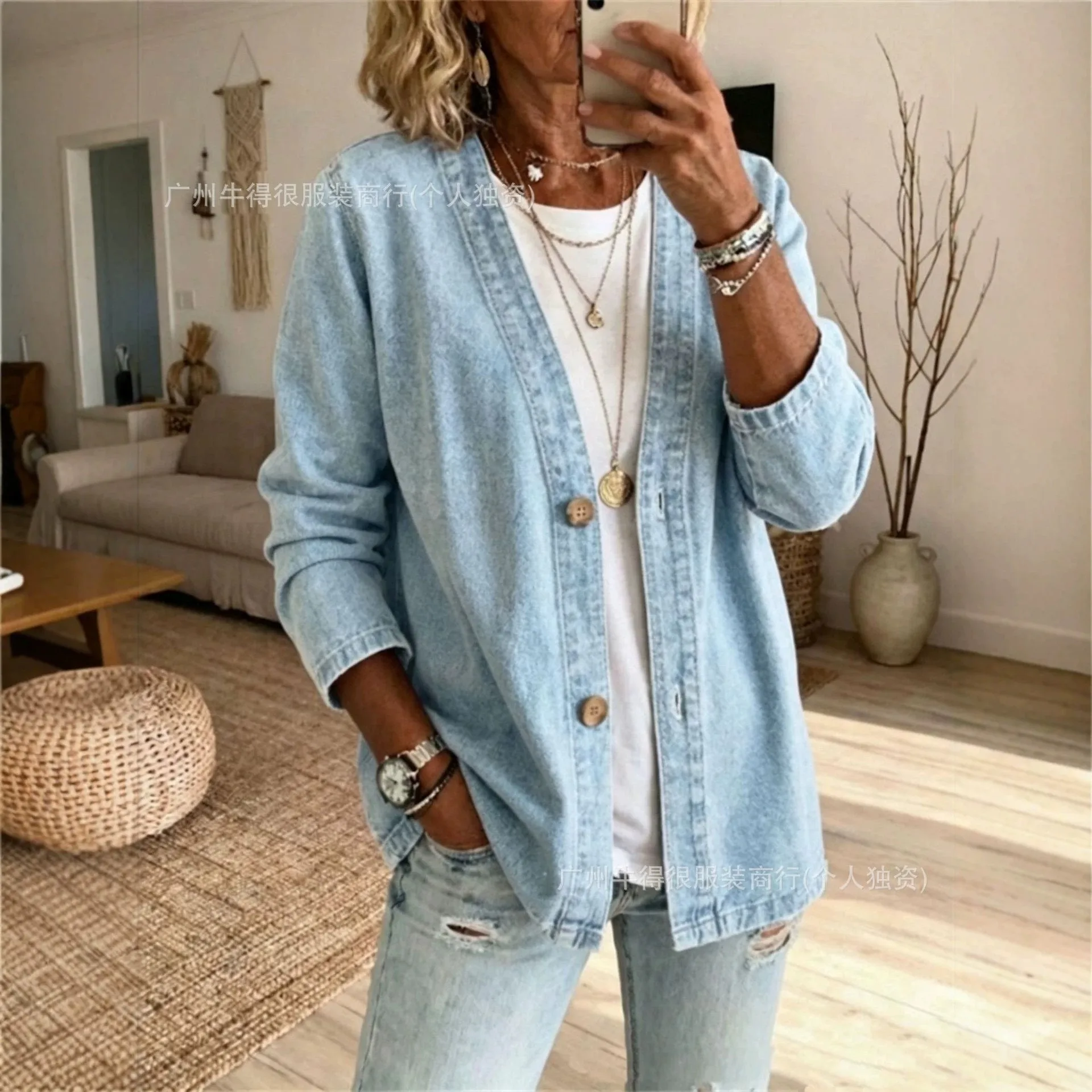 Long Sleeve Regular Length Jacket Vintage with Regular Sleeve Jackets No Hood Literary Retro Cardigan for Women