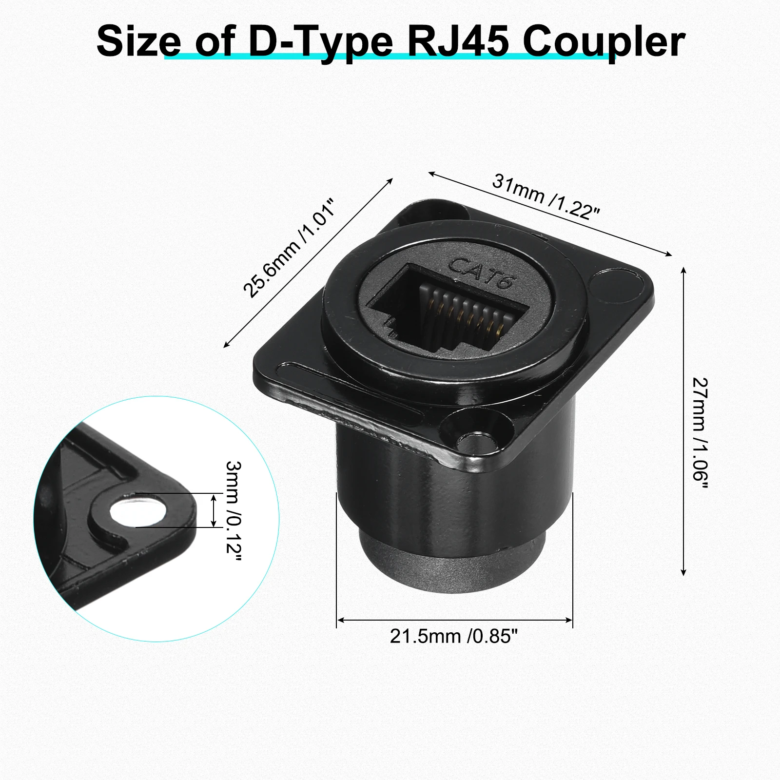 2/5/10Pc D Type RJ45 Coupler Panel Mount Connector Female to Female LAN Network Bulkhead Pass Through Socket for CAT6/CAT5E/CAT5