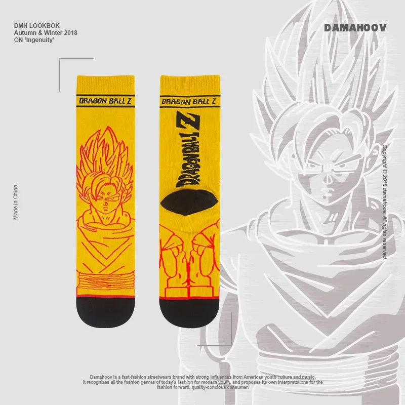 Dragon Ball Socks Personalized Son Goku Long Socks Anime Men Hip Hop Cotton Tube Sock Cartoon Breathable Skateboard Sock Gifts