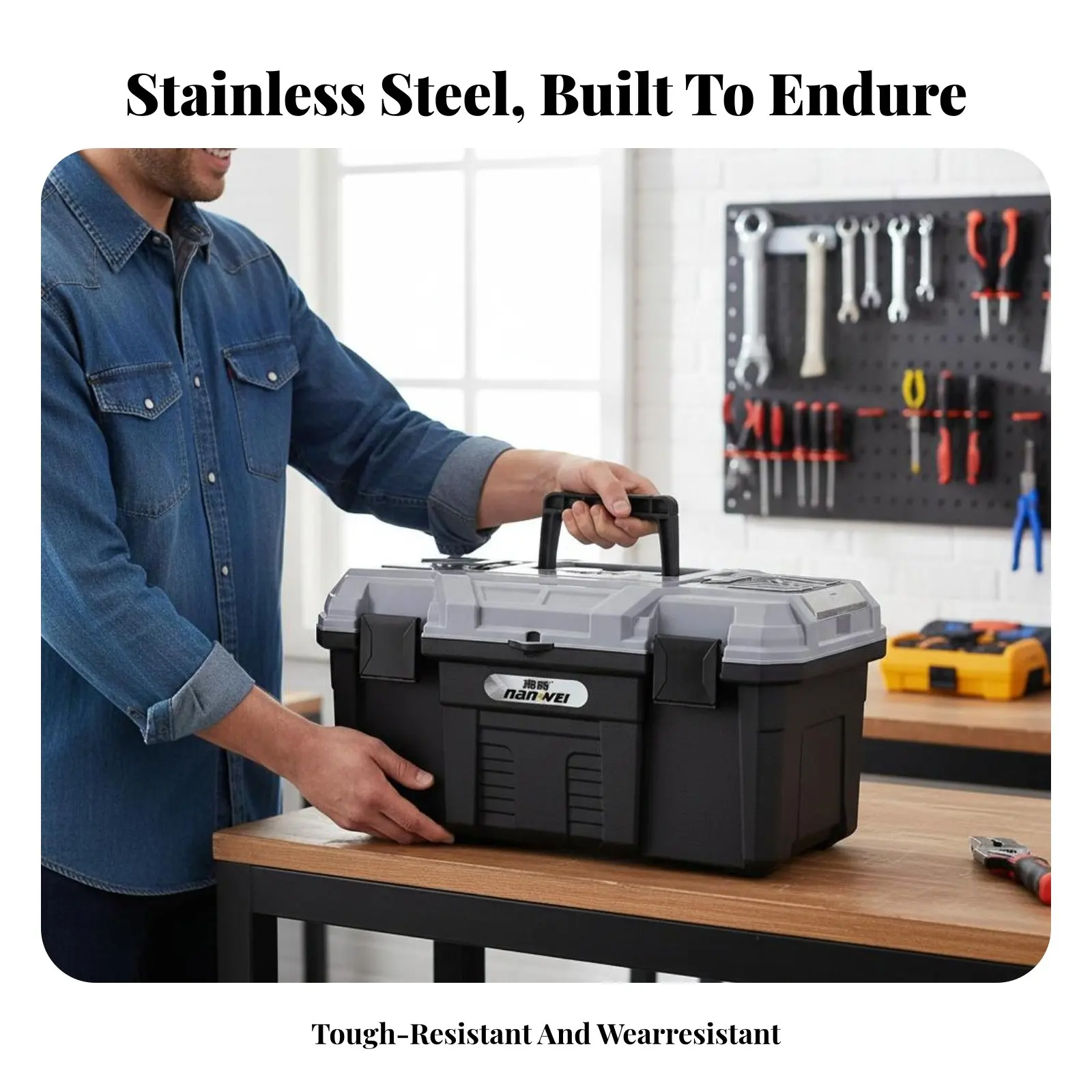 

Assorted Dimensions Hardware Case Set Large Capacity Cantilever Tool Chest Portable safe for homeowners