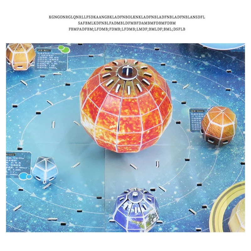 YSUN-146Pcs 3D Solar System Puzzle Set Planet Board Game Paper DIY Jigsaw Learning & Education Science Kids Birthday Gift