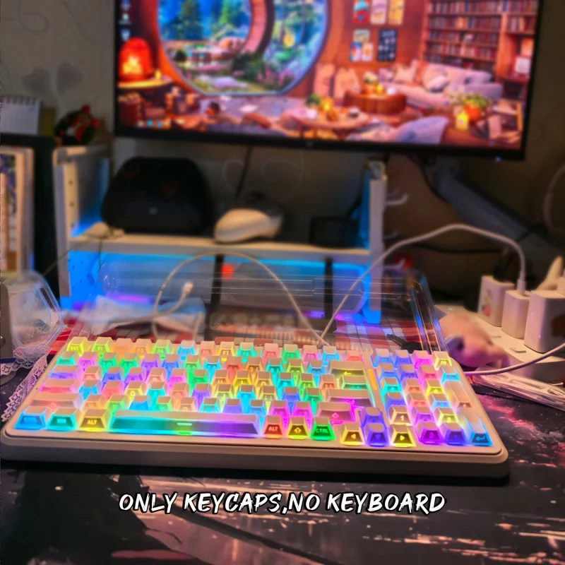 Keycap onlyLingying Art Theme Keycaps, Original Factory Height Translucent keycaps with sharp edges