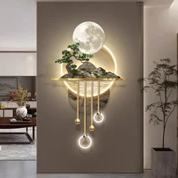 Chinese Style Entrance Wall Lamp Decoration Living Room Background Wall Light LED Landscape Painting Wall Lights Room Decor