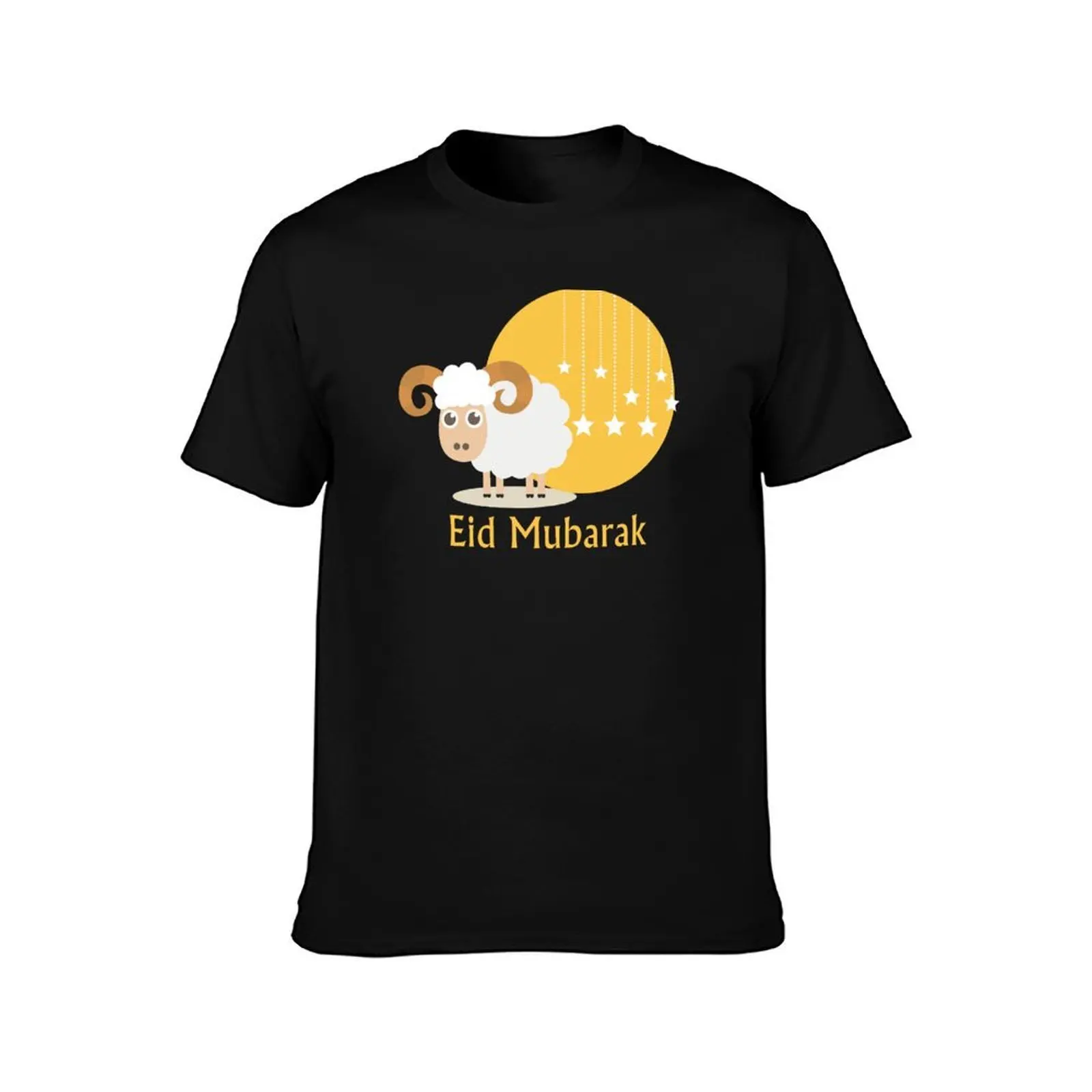 Eid Mubarak Sheep Al Adha Eid T-Shirt, Summer Casual Cotton Tee, Oversized Streetwear Tops, Vintage Graphic Print, 100% Cotton