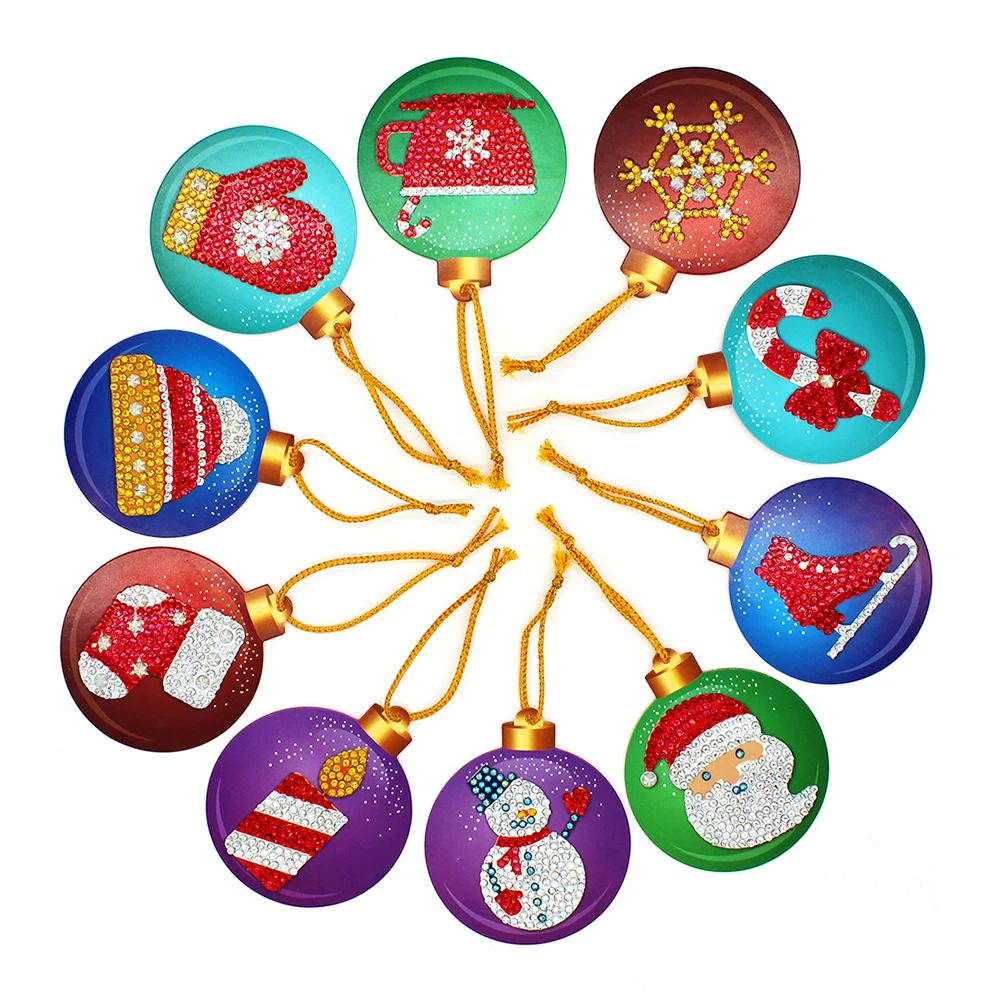 100pcs DIY Diamond Painting Special Shape Partial Drill Xmas Tree Pendants Decor Environmental Protection and Durability