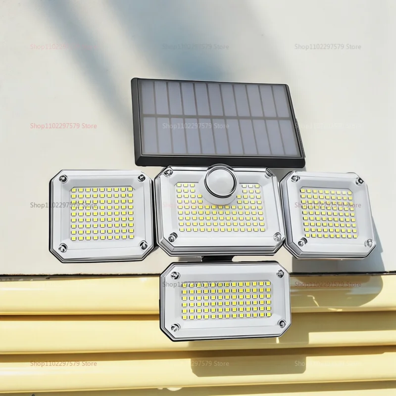 122/333 LED أضواء الشمسية مستشعر حركة خارجي IP65 مقاوم للماء قابل للتعديل رئيس الجدار مصباح لحديقة ساحة فناء الأمن