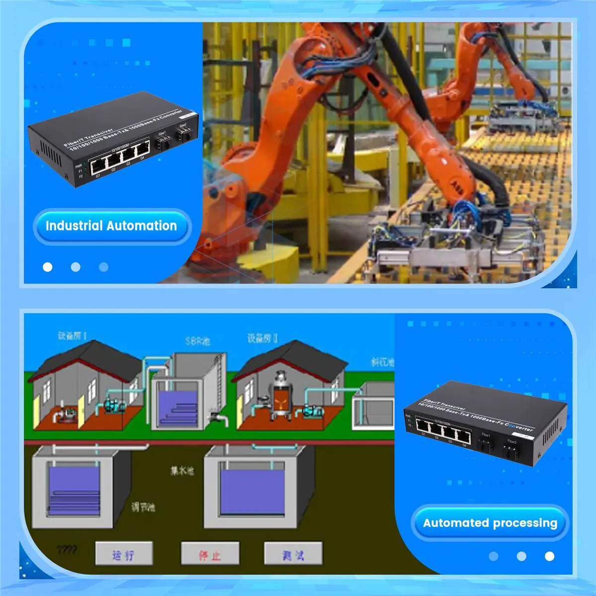 A08I Gigabit SFP Media Converter 2 SFP to 4 RJ45 10/100/1000M Fiber Optic Switch,for Fast Connectivity US Plug