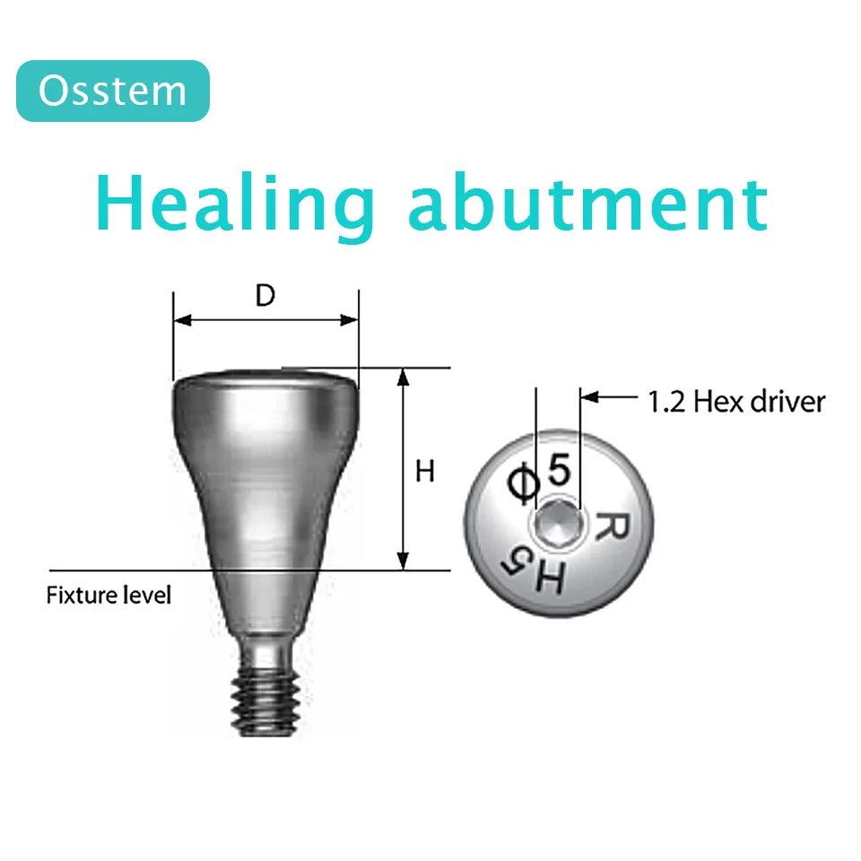 10Pcs Dental Implant Healing Abutments Regular Mini Size Titanium Gingival Shapers Compatible Osstem System Laboratory Supply