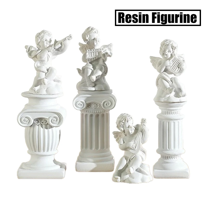 European Roman Pillar Greek Column Statue Ornament Candle Holder Resin Figurine Desktop Decor Architectural Photography Props