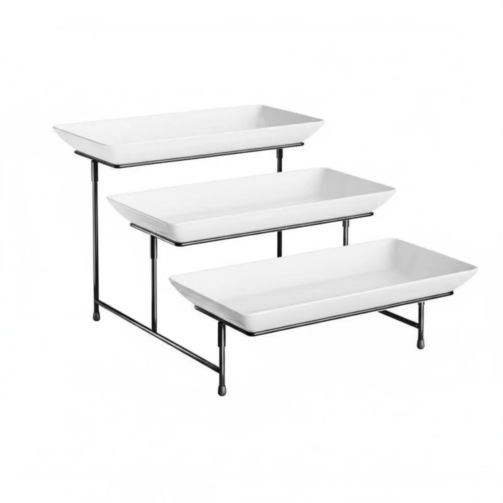 3-Tier Dessert Stand Sturdy Triple Layer Fruit Tray Collapsible for Hotel, Party