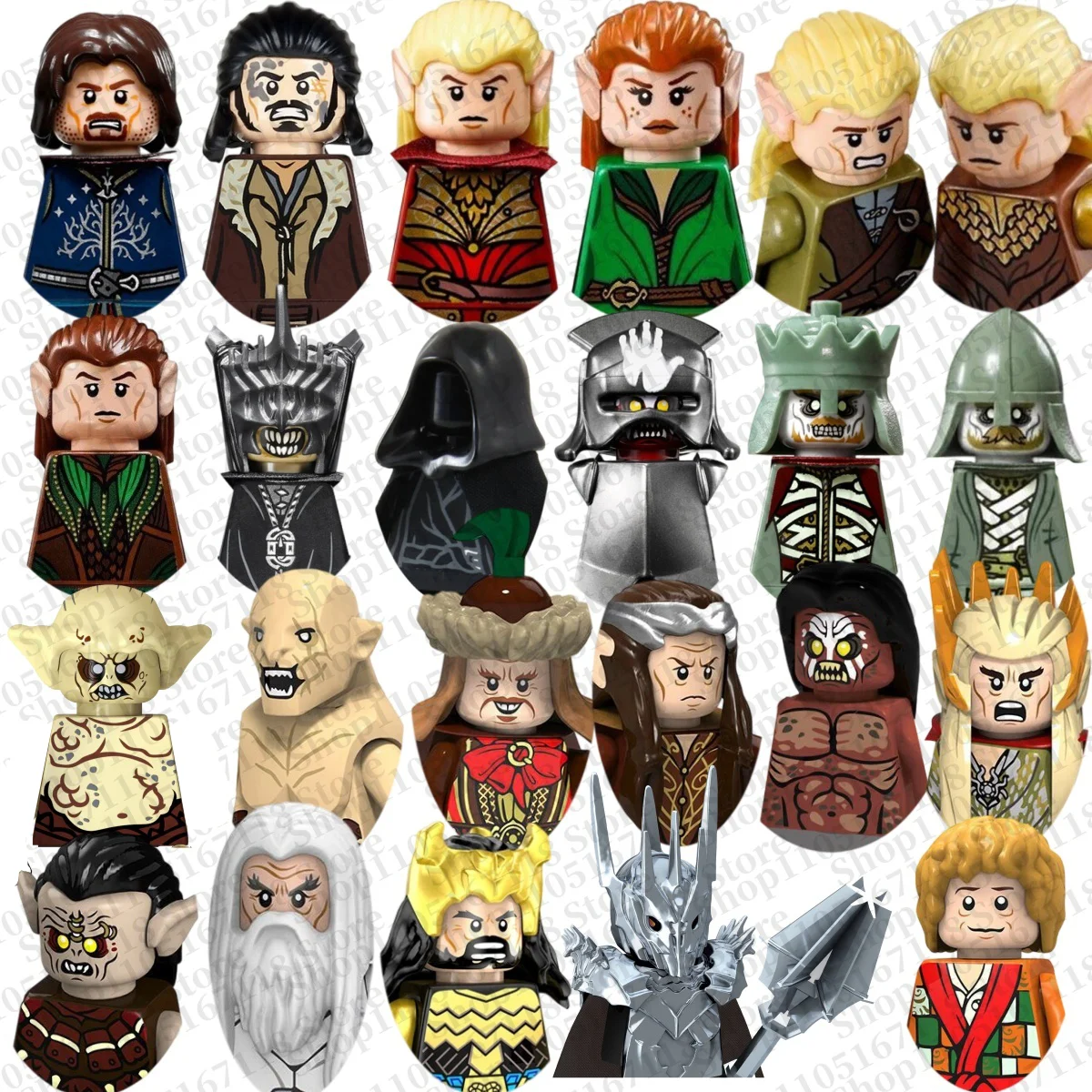 Película Medieval El Señor de los Anillos Uruk-hai Ringwraith Elfos bloque de construcción montaje para niños juguetes de ladrillo 3D regalos de fiesta de cumpleaños