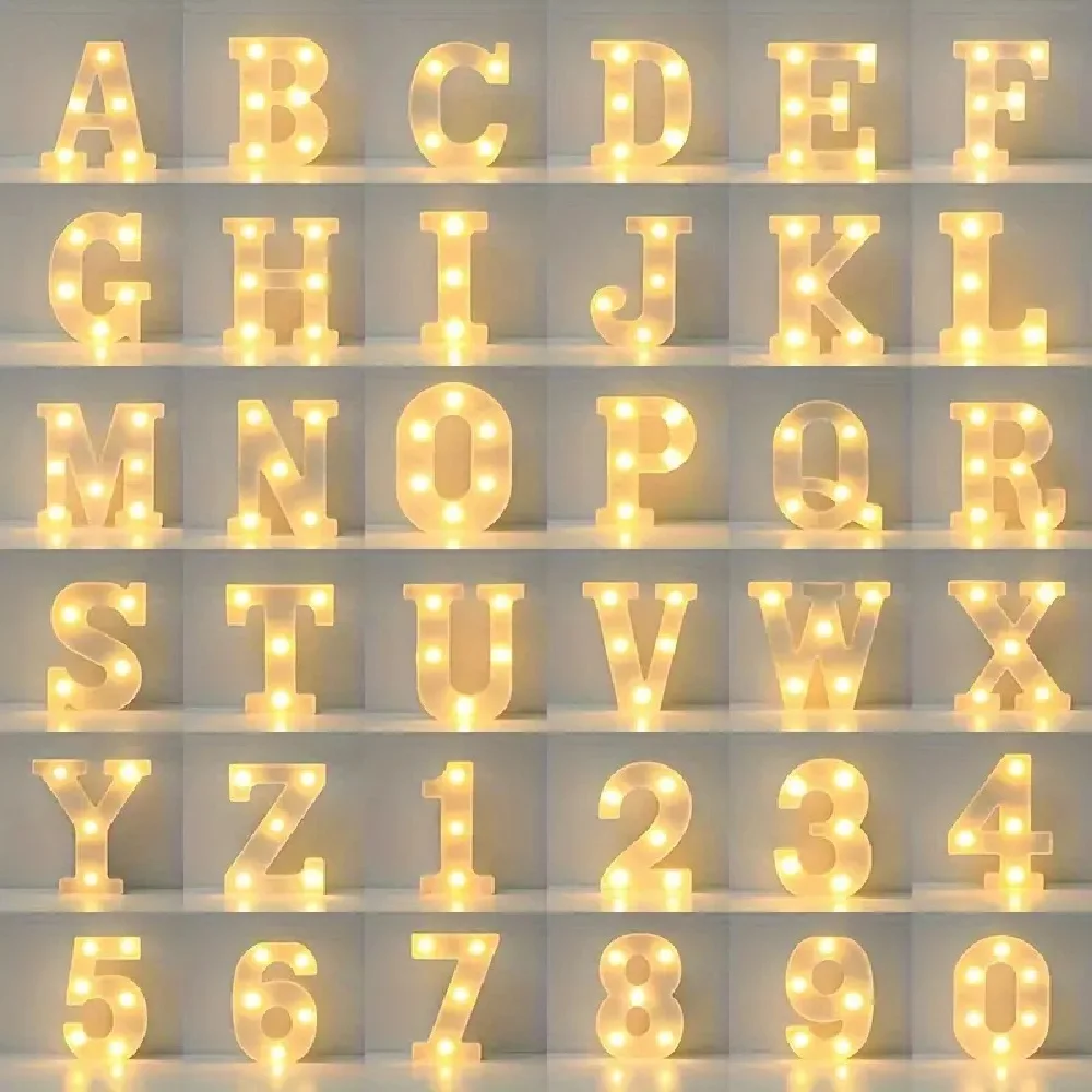 1PC LED Alphabet&Number Lights For Home,Wedding,Proposal,Birthday,Party,Photo Prop, Battery Powered White Decorative Night Light image 6