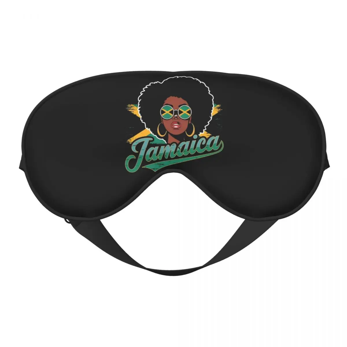 

Custom Jamaica Classical Soft Travel Eye Masks Two Side Blindfold Adjustable Jamaican Flag Block Out Light Eye Patches Ourdoor