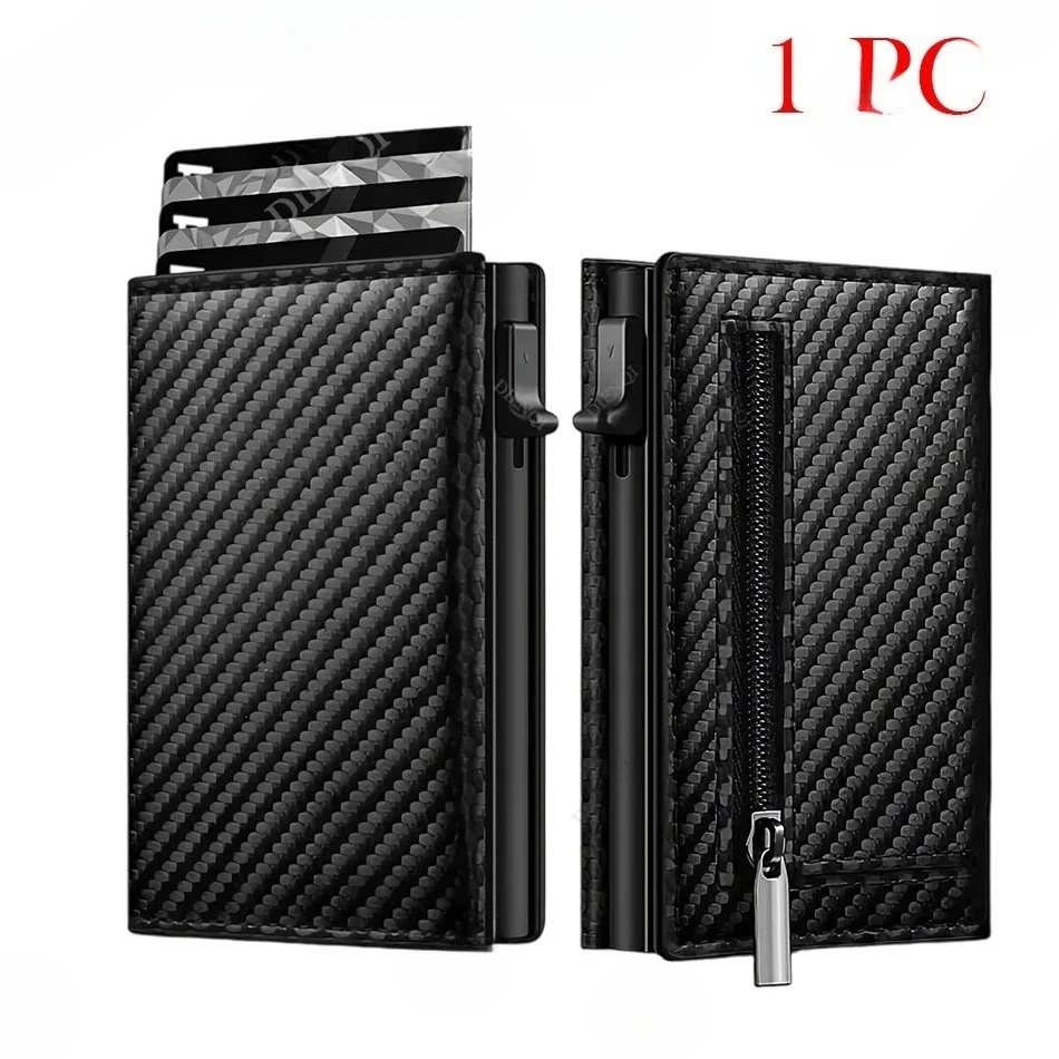Dompet Pria Pemblokir Kartu Kredit Tempat Uang Dompet Mewah Serat Karbon Tempat Kartu Bank Dompet Koin Dompet Minimalis Kecil