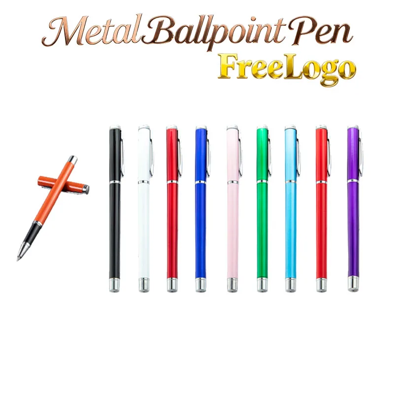 

Металлическая шариковая ручка с логотипом на заказ, креативные канцелярские принадлежности для бизнеса и офиса, шариковая ручка, бесплатный логотип, рекламные подарочные ручки