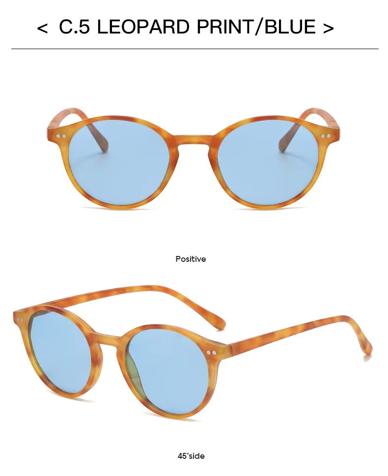 Retro runde polarisierte Sonnenbrille Männer Frauen klassische Leoparden rahmen Sonnenbrille Mode schwarz fahren männliche weibliche Brille uv400 – Detail 17