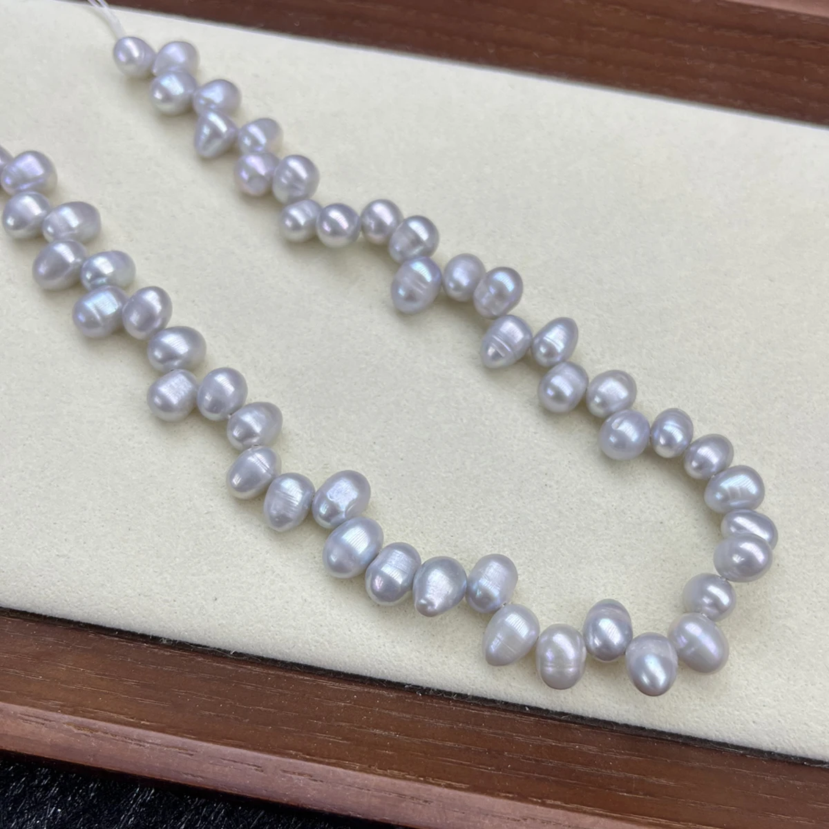 

6-7mm Irradiated Gray Natural Freshwater Pearls Wheat Shape Beads for Jewelry Making Supplies DIY Necklace Bracelet Accessories