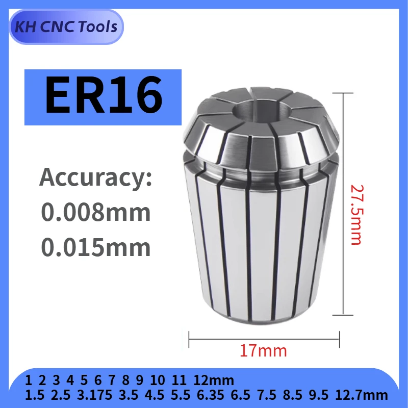 

ER16 Spring Collet 1mm-12mm AA ER Chuck Set High Precision 0.008 Tool Holder ER16 Spring Collet ER16 Collet Chuck Set