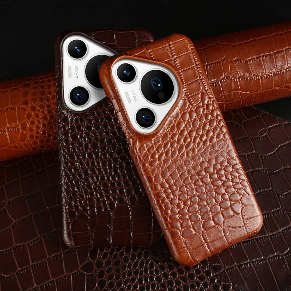 Genuine Leather Cover Phone Case For Huawei Pura 70 Ultra 70Pro p60Pro p30 Lite Mate50 Mate40 P50 Cowhide Fundal Back Shell capa