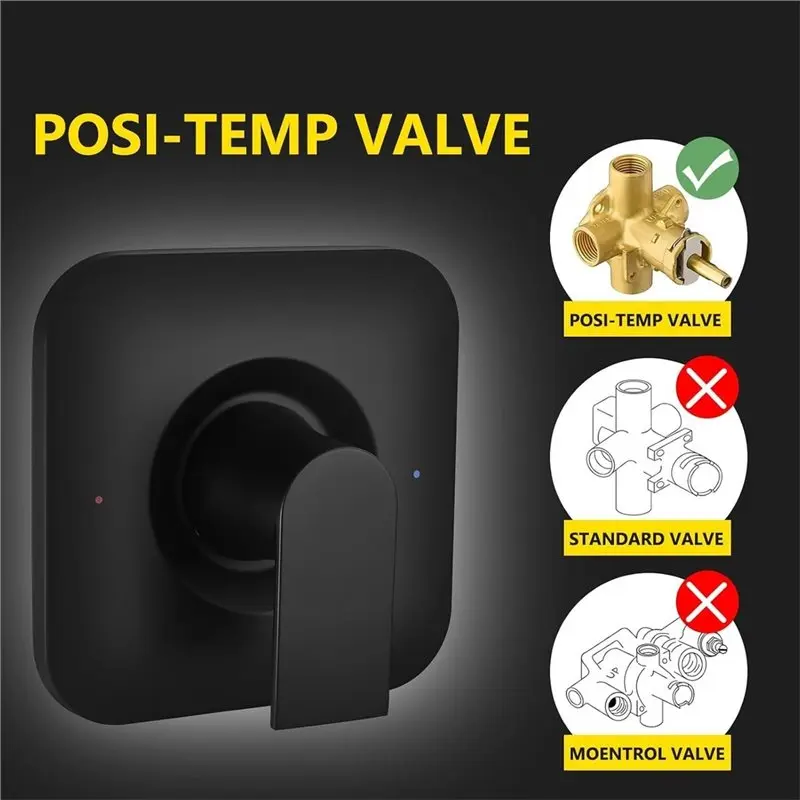 AEE4-2Pcs Shower Trim Kit For T2471BL Series Valve Refills, Solid Metal Construction,Shower Trim Kit