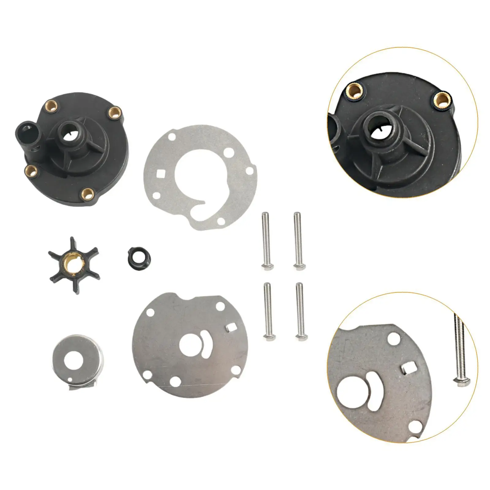 Water Pump Impeller Kit, montagem Hardware, 763758 para Johnson Evinrude