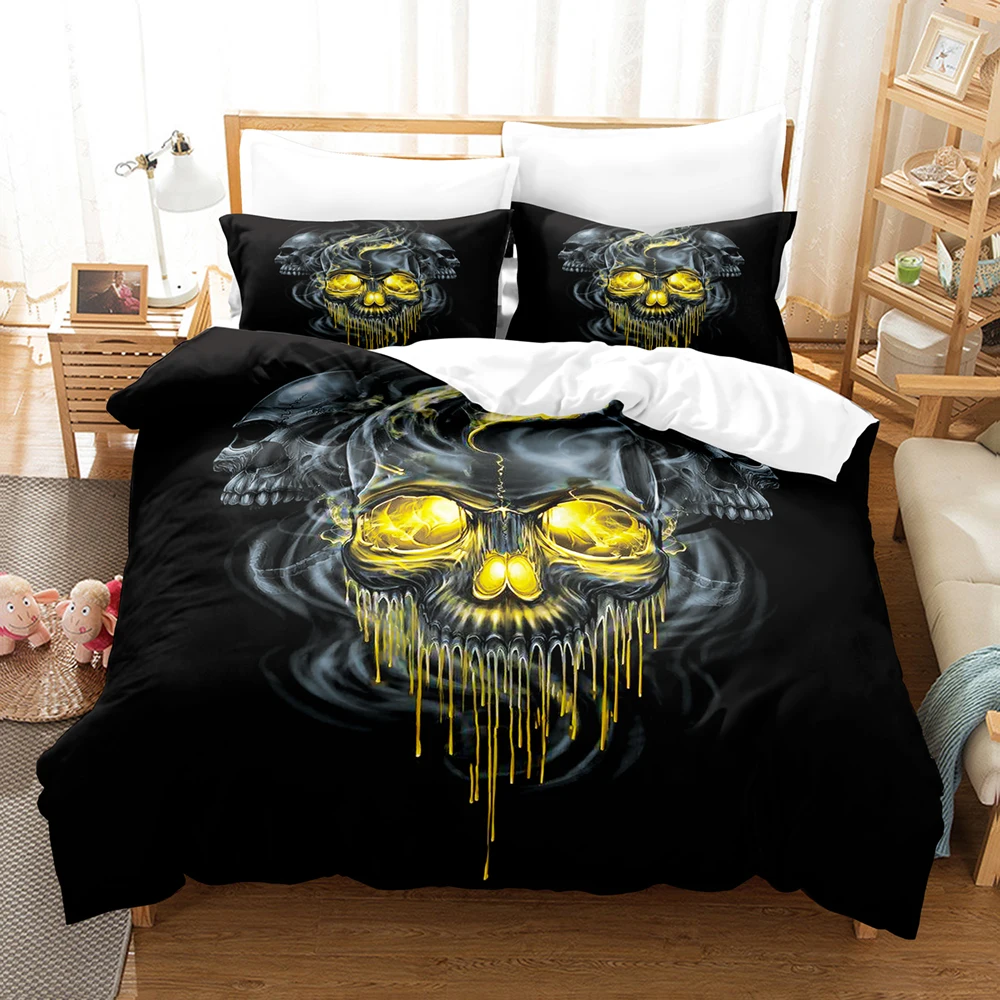 3D The Skeleton Bedding Sets Duvet Cover Set With Pillowcase Twin Full Queen King Bedclothes Bed Linen