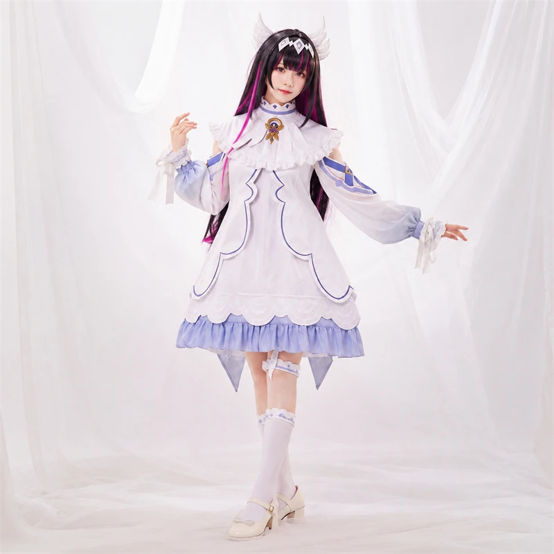 Anime Game Genshin Impact Costume Dream Journey Little Columbina Hyposelenia Copslay White Dress Sweet Lolita Wigs Halloween Cos