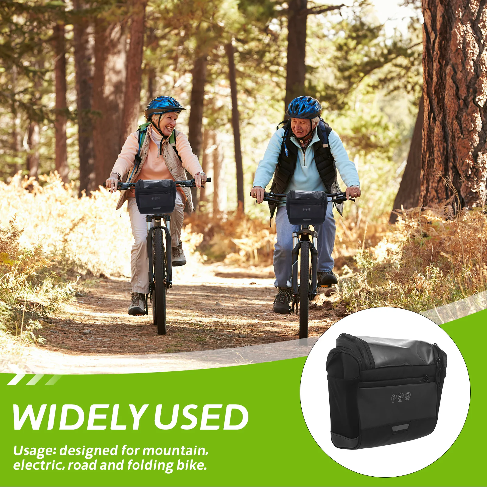 

Сумка на руль велосипеда, большая вместимость, держатель для телефона из искусственной кожи, сумка на переднюю раму для езды на велосипеде, электрический скутер, сумка для хранения мотоцикла