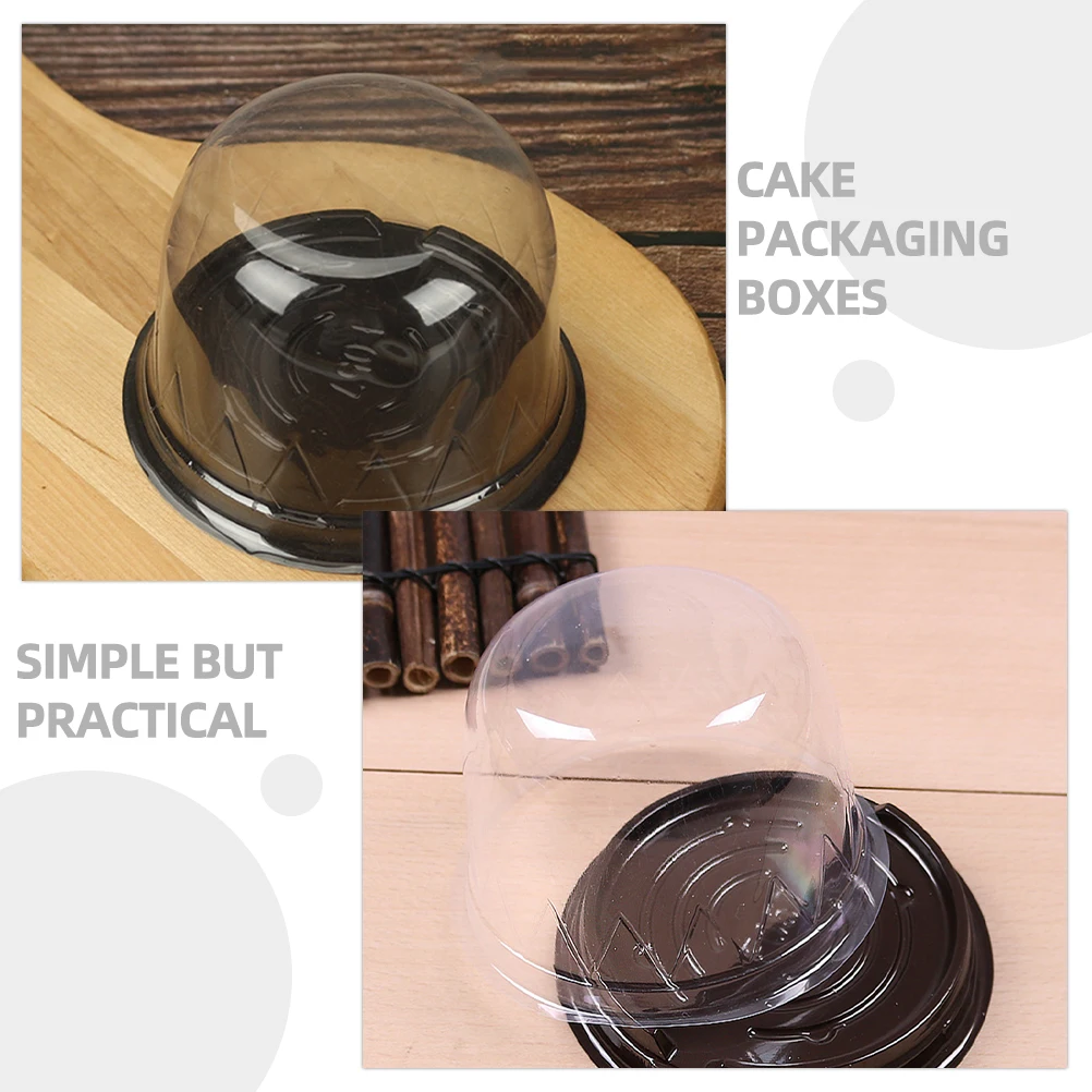 

50Pcs Cake Display Boxes Transparent Cover Mini Cupcake Containers Individual Moon Cake Holders Dessert Packaging Box