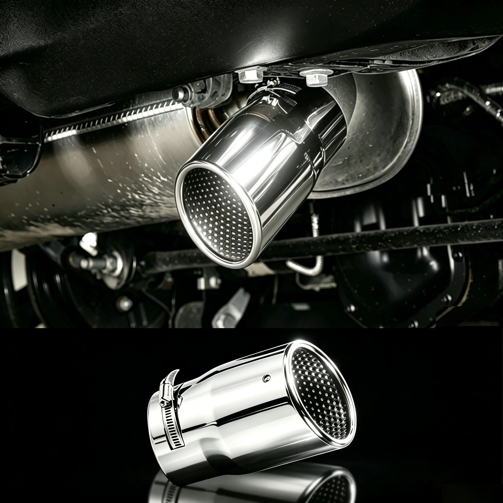 Car Exhaust Pipe Rear Exhaust Tip Tail Pipe Muffler Chrome for Ford Bronco 2021 2022 2023 2024 2025 2026 Exterior Accessories